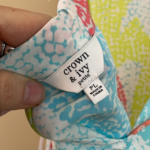 Crown & Ivy Ladies Halter Ribbon Tie Dress Multi Color Size PL - Picture 4 of 6